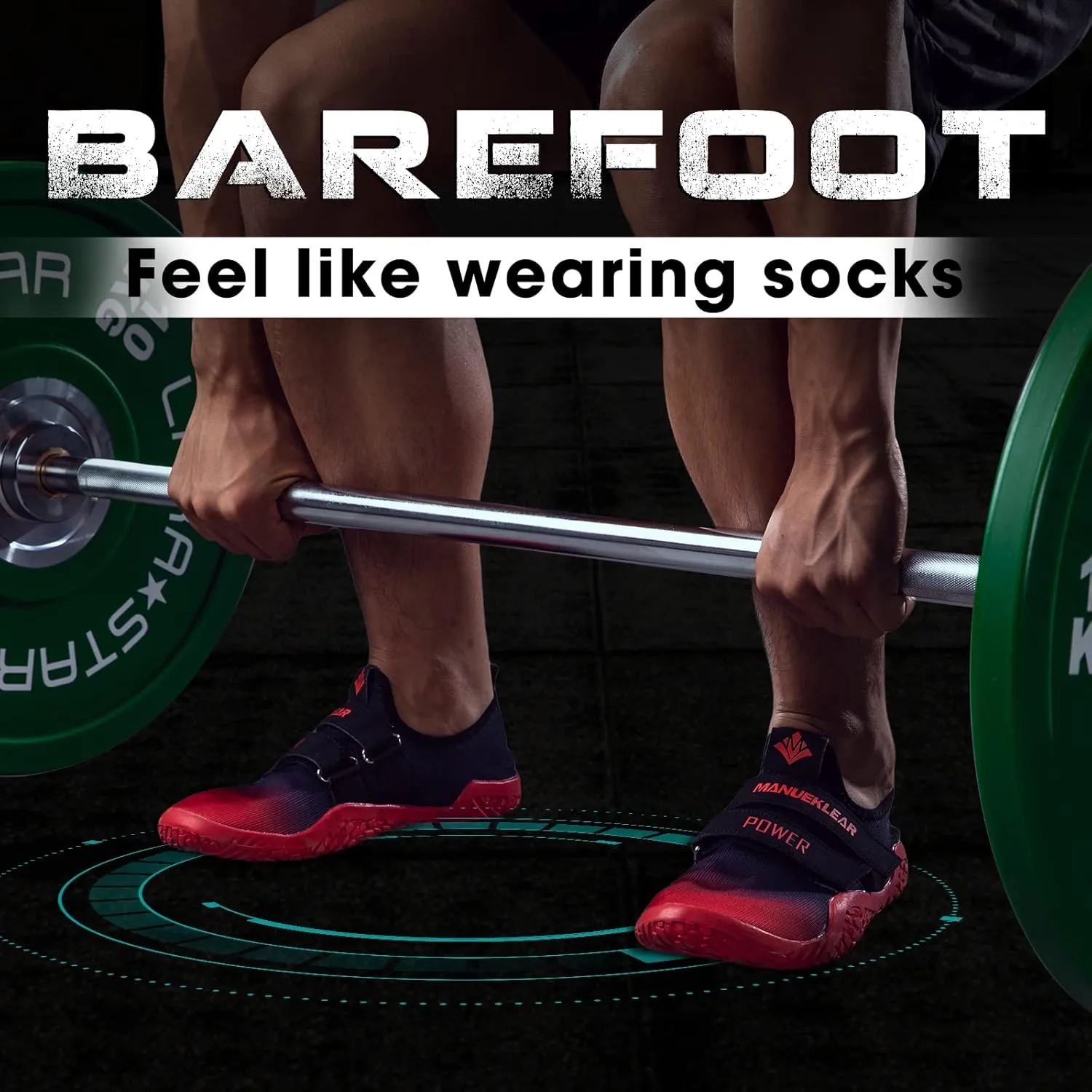 MANUEKLEAR Deadlift Shoes - Weight Lifting Shoes for Men Women - Weightlifting Squat Shoes Fitness Cross-Trainer Barefoot Gym Training Sneakers