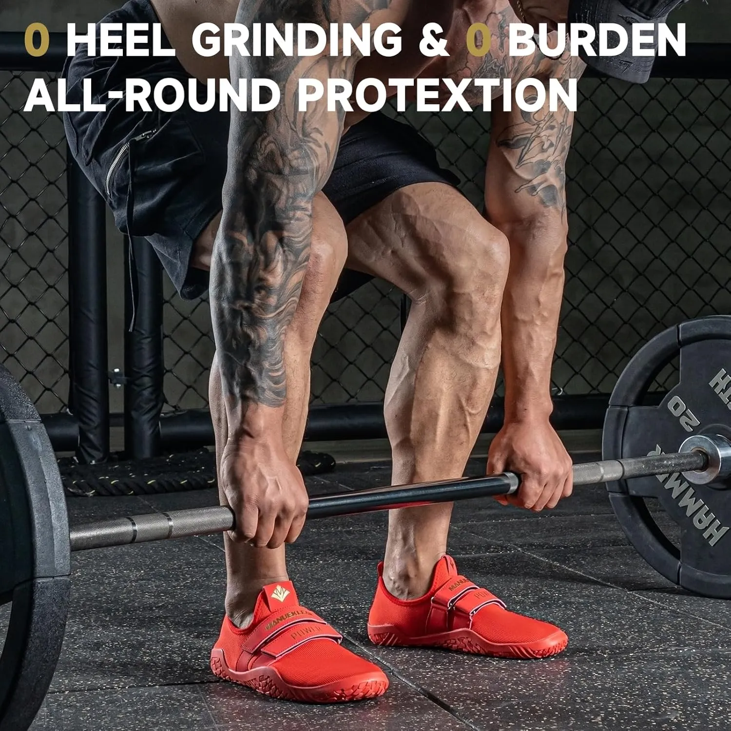 MANUEKLEAR Deadlift Shoes - Weight Lifting Shoes for Men Women - Weightlifting Squat Shoes Fitness Cross-Trainer Barefoot Gym Training Sneakers