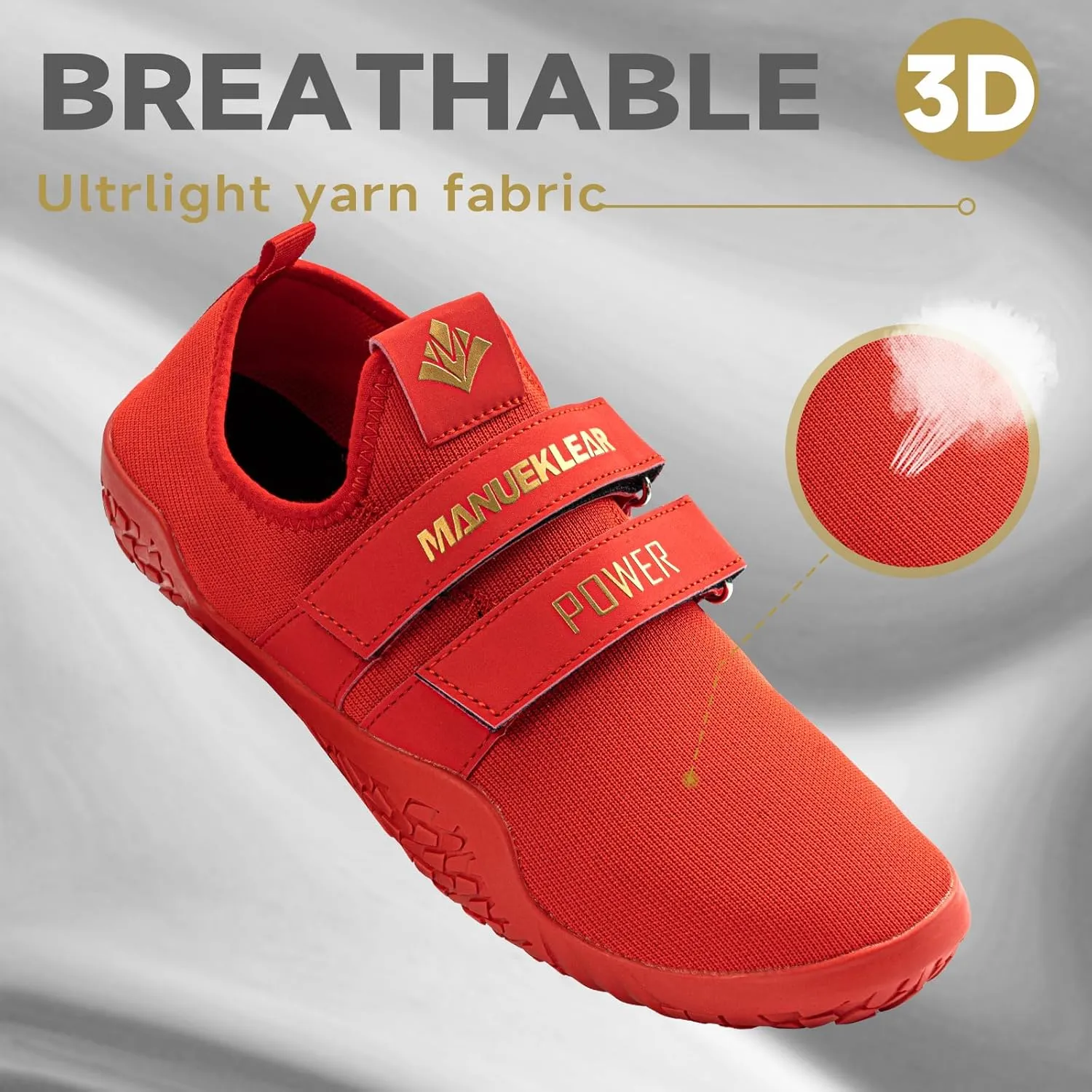 MANUEKLEAR Deadlift Shoes - Weight Lifting Shoes for Men Women - Weightlifting Squat Shoes Fitness Cross-Trainer Barefoot Gym Training Sneakers