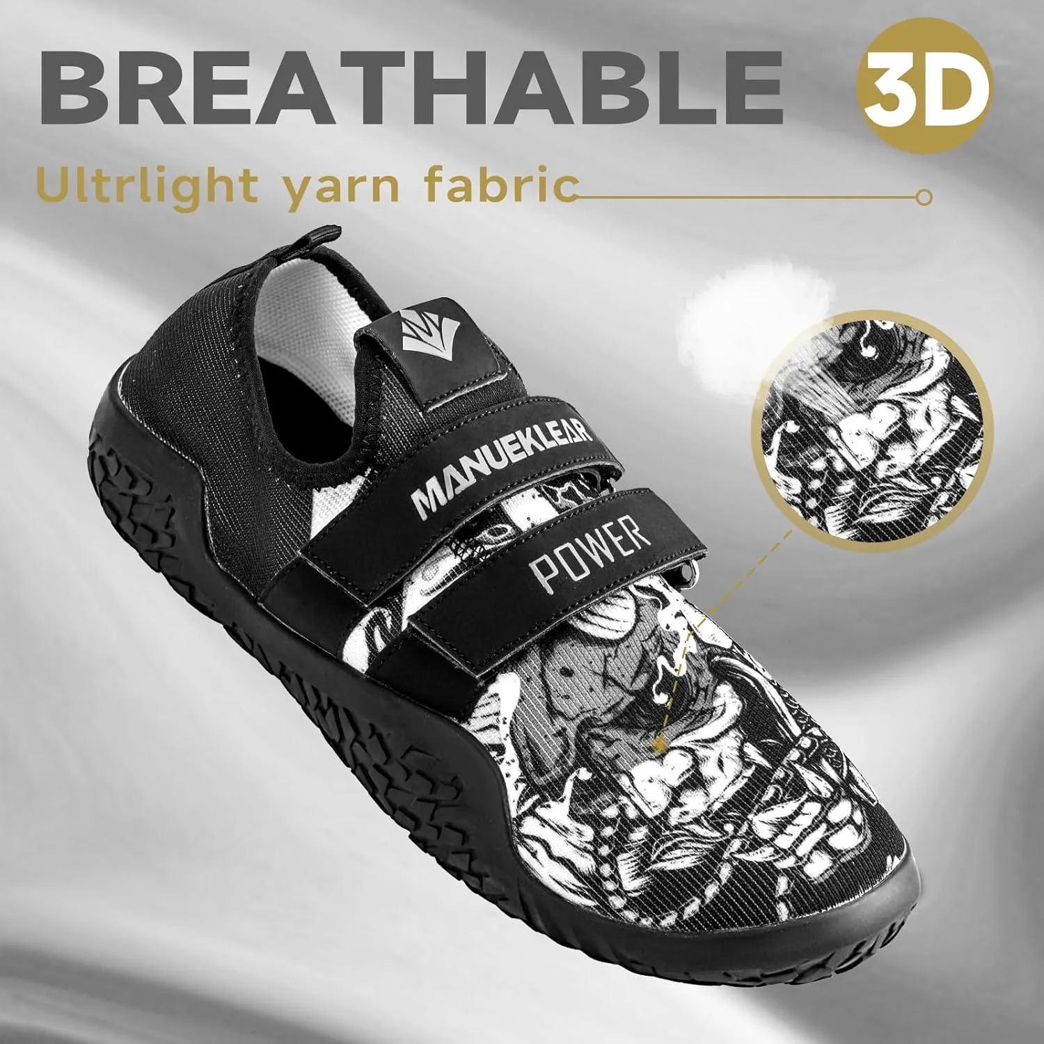 MANUEKLEAR Deadlift Shoes - Weight Lifting Shoes for Men Women - Weightlifting Squat Shoes Fitness Cross-Trainer Barefoot Gym Training Sneakers