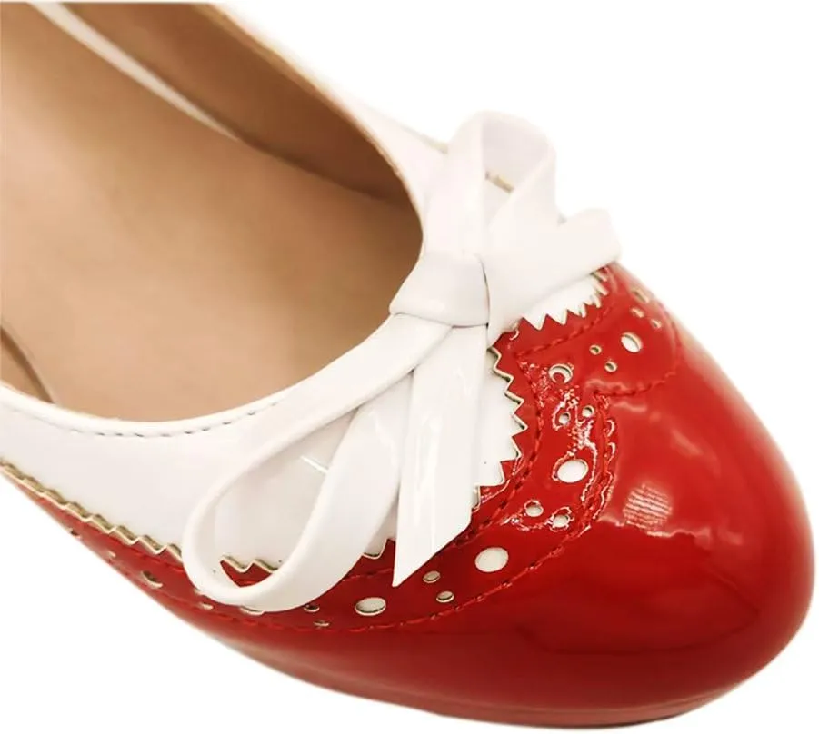 Mary Jane Heels for Women Lolita Pumps Platform Cute Comfy Bow Decor Mixed Colours JK Cosplay Strappy Shoes