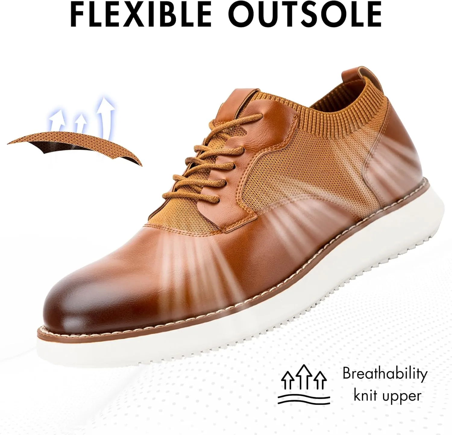 Meijiana Men's Oxford Shoes Dress Shoes Men's Lightweight lace-up Fashion Shoes