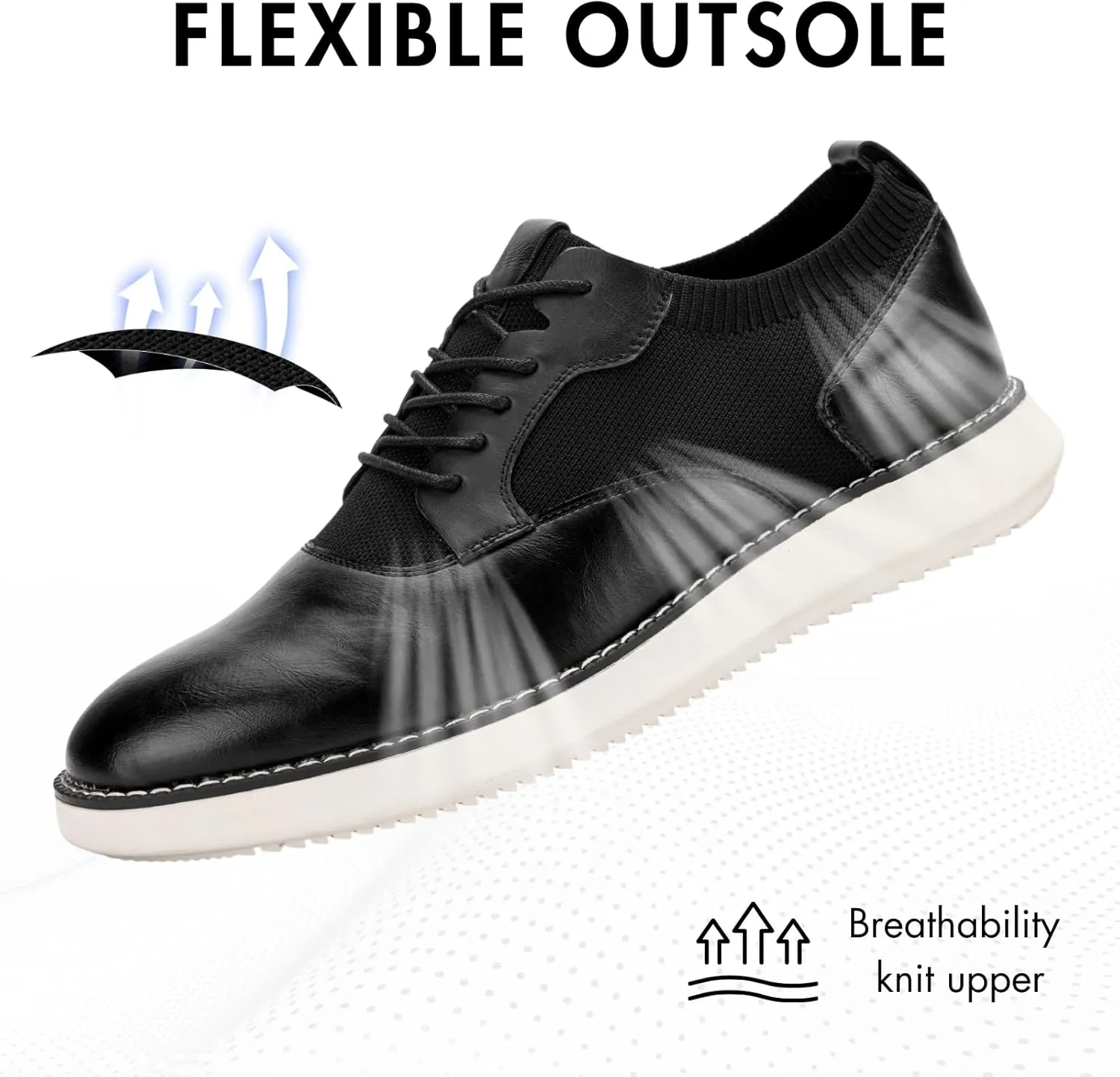Meijiana Men's Oxford Shoes Dress Shoes Men's Lightweight lace-up Fashion Shoes