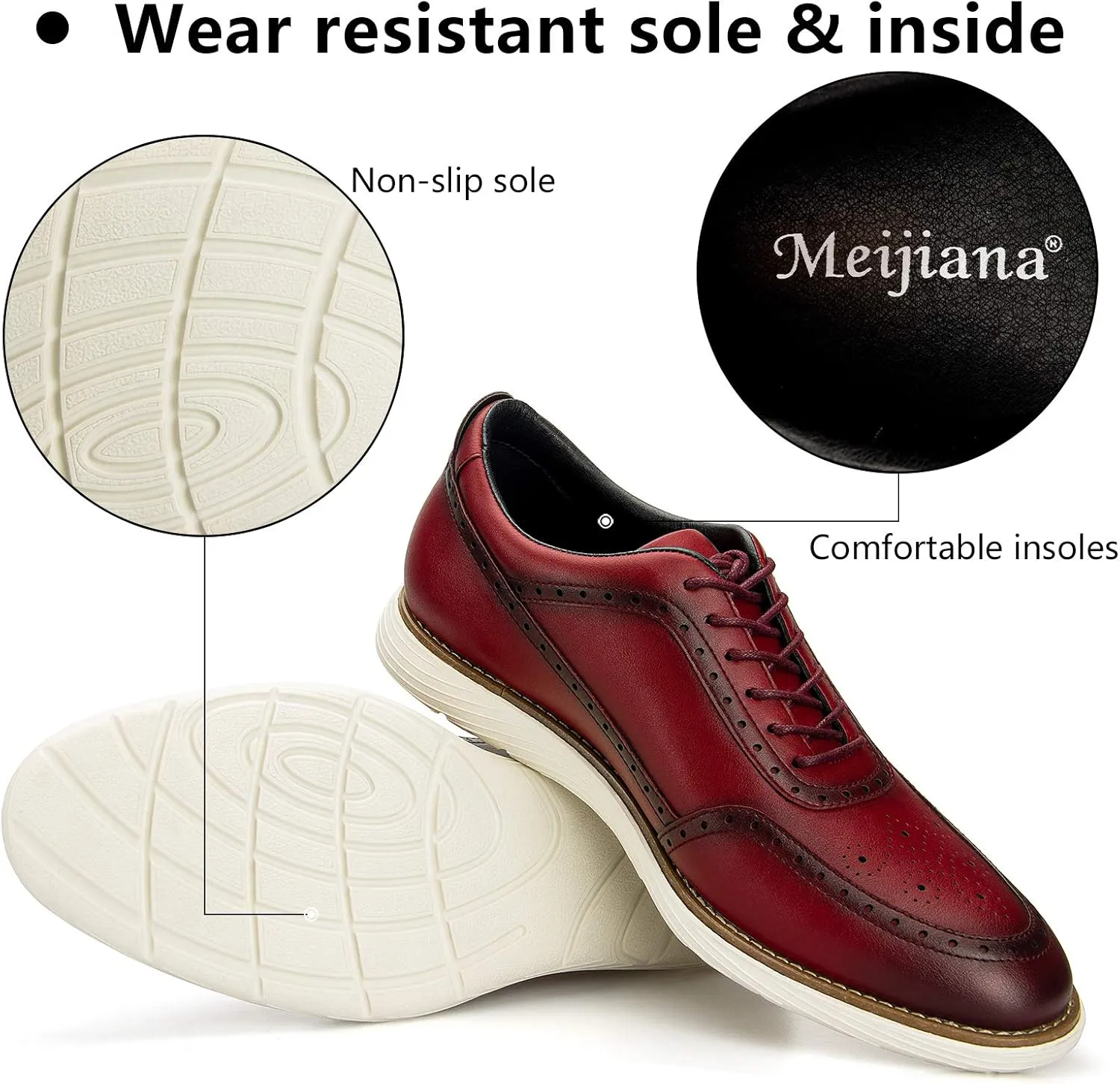 Meijiana Men's Oxford Shoes Dress Shoes Men's Lightweight lace-up Fashion Shoes