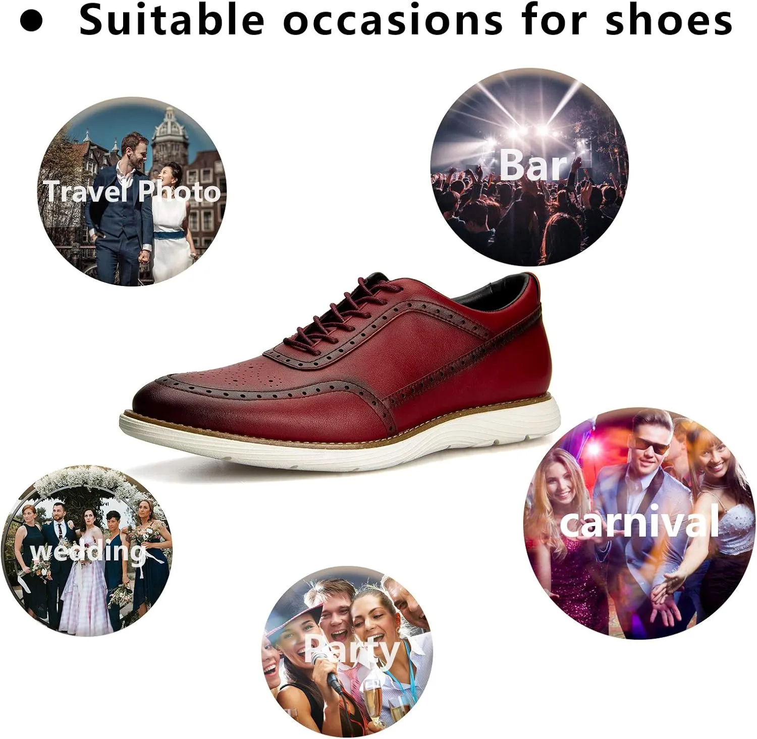 Meijiana Men's Oxford Shoes Dress Shoes Men's Lightweight lace-up Fashion Shoes