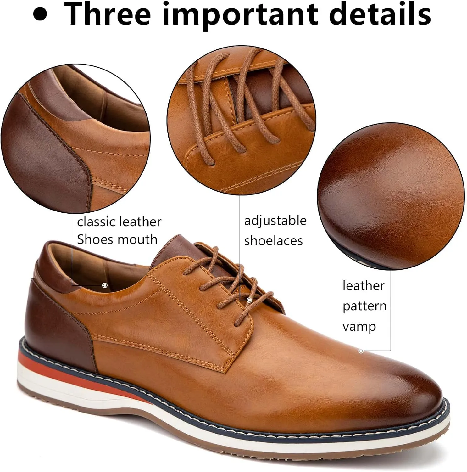 Meijiana Men's Oxfords Casual Dress Shoes Leather Lace Up Shoes for Men Business Oxford Shoes