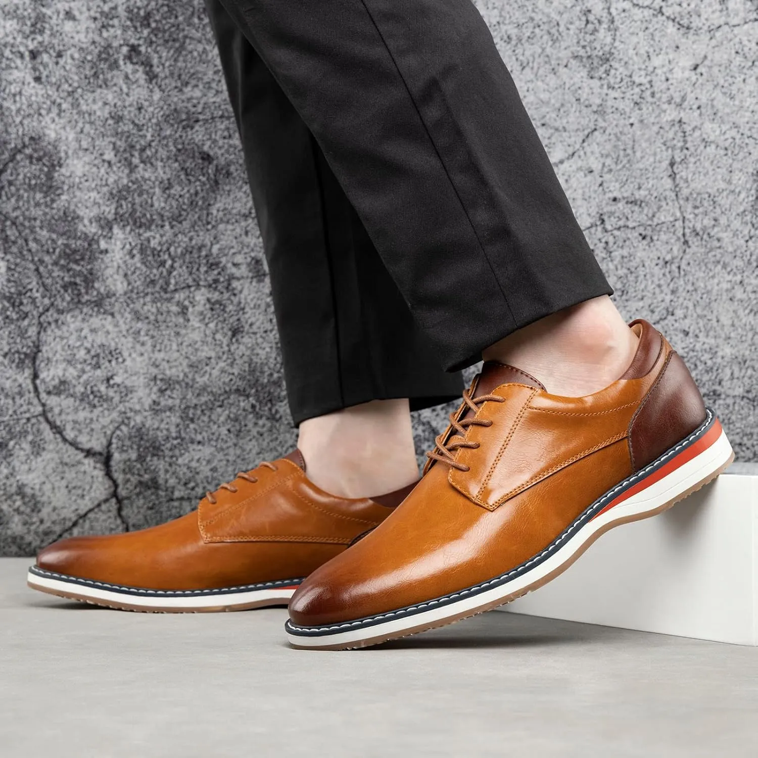 Meijiana Men's Oxfords Casual Dress Shoes Leather Lace Up Shoes for Men Business Oxford Shoes