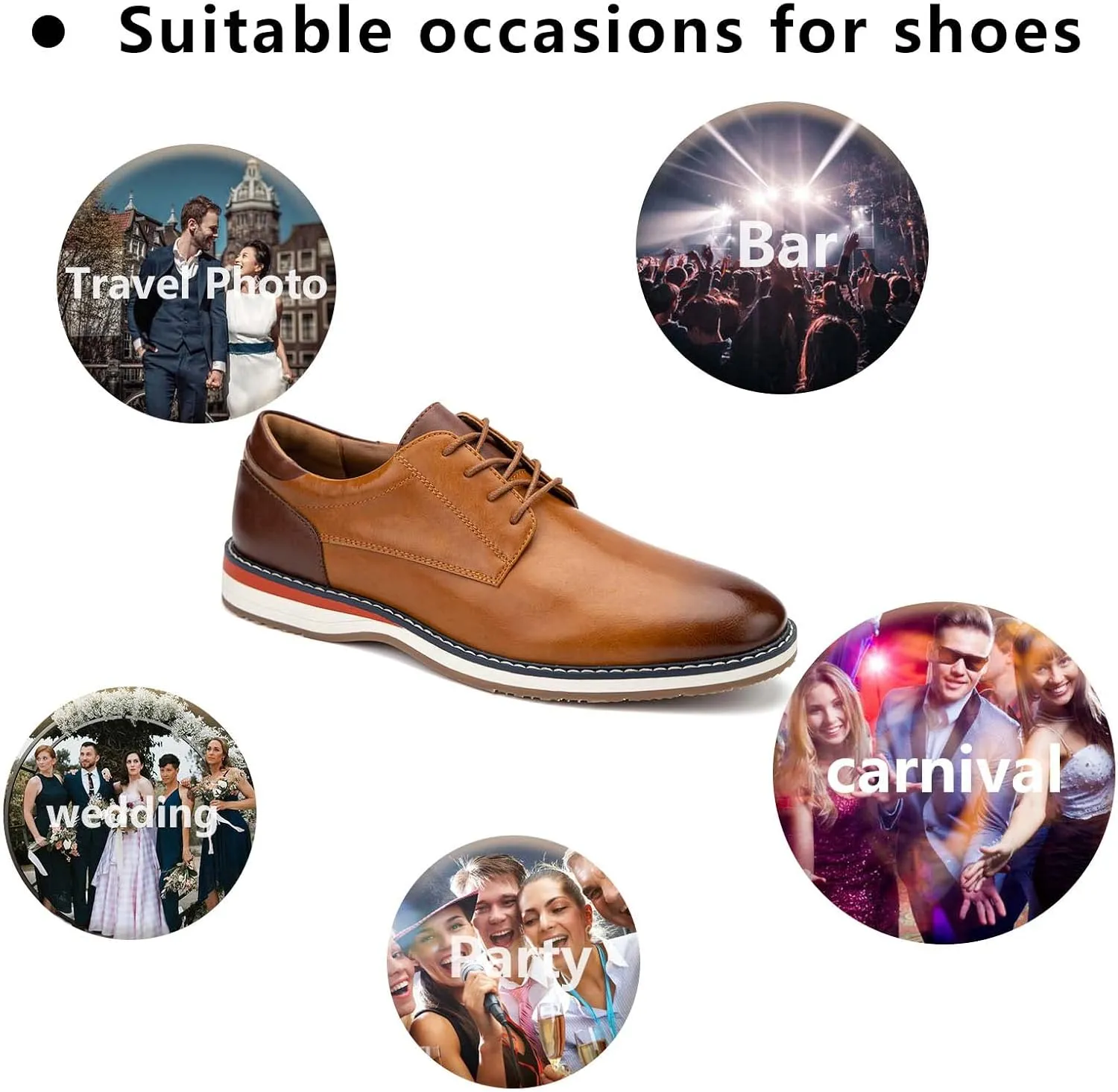 Meijiana Men's Oxfords Casual Dress Shoes Leather Lace Up Shoes for Men Business Oxford Shoes