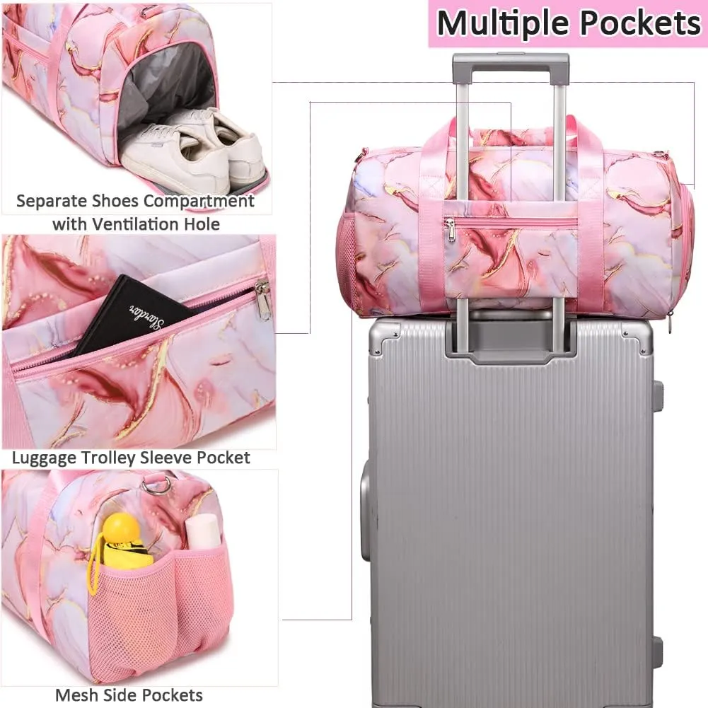 Meisohua Dance Bag for Girls Sports Duffle Bag for Girls Ballet Bag Travel Overnight Bag Girls Sports Gym Bag with Shoes Compartment and Separate Dry Wet Pocket