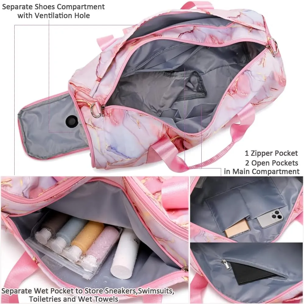 Meisohua Dance Bag for Girls Sports Duffle Bag for Girls Ballet Bag Travel Overnight Bag Girls Sports Gym Bag with Shoes Compartment and Separate Dry Wet Pocket