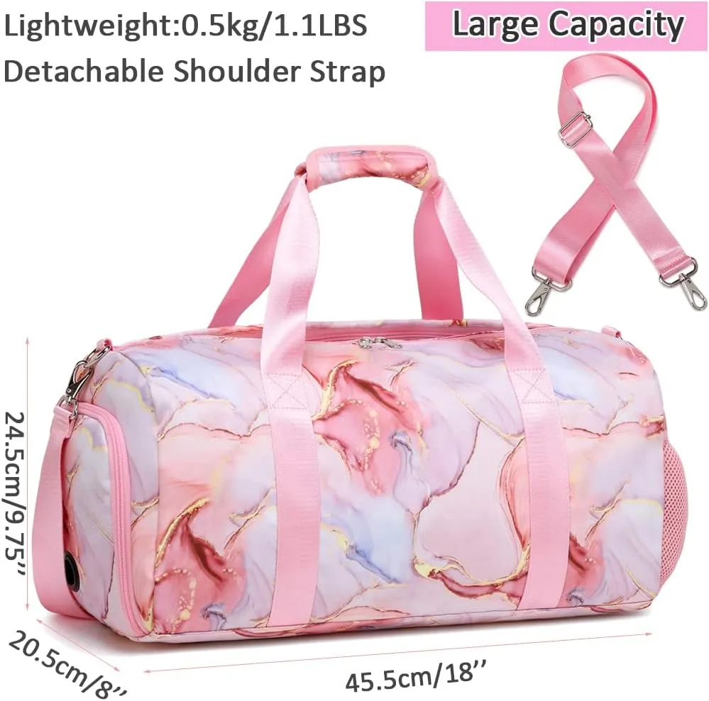 Meisohua Dance Bag for Girls Sports Duffle Bag for Girls Ballet Bag Travel Overnight Bag Girls Sports Gym Bag with Shoes Compartment and Separate Dry Wet Pocket