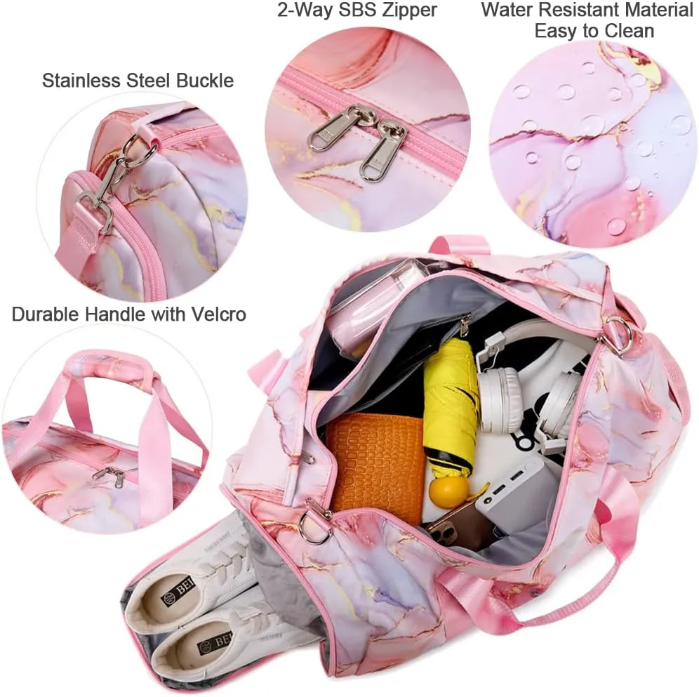 Meisohua Dance Bag for Girls Sports Duffle Bag for Girls Ballet Bag Travel Overnight Bag Girls Sports Gym Bag with Shoes Compartment and Separate Dry Wet Pocket
