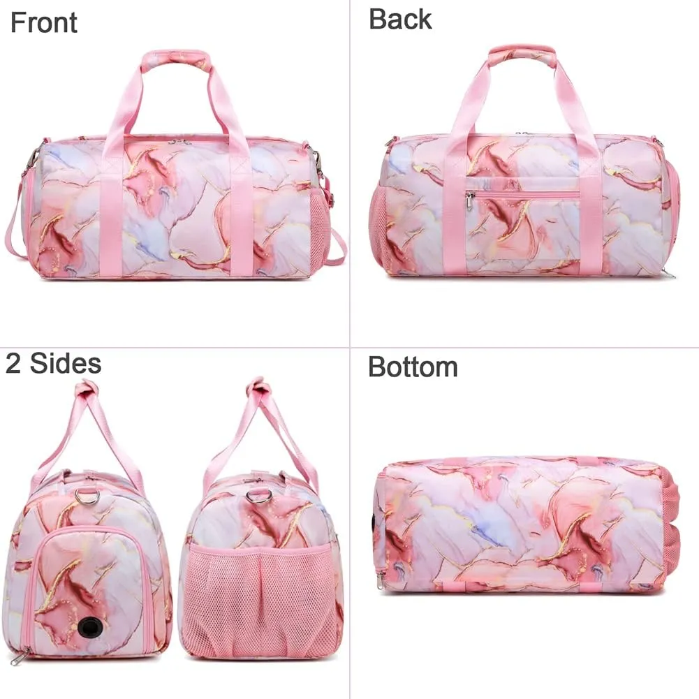 Meisohua Dance Bag for Girls Sports Duffle Bag for Girls Ballet Bag Travel Overnight Bag Girls Sports Gym Bag with Shoes Compartment and Separate Dry Wet Pocket
