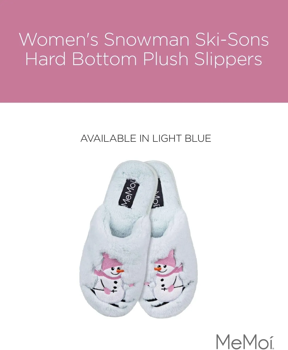 MeMoi Women's Snowman Ski-Sons Hard Bottom Plush Slippers