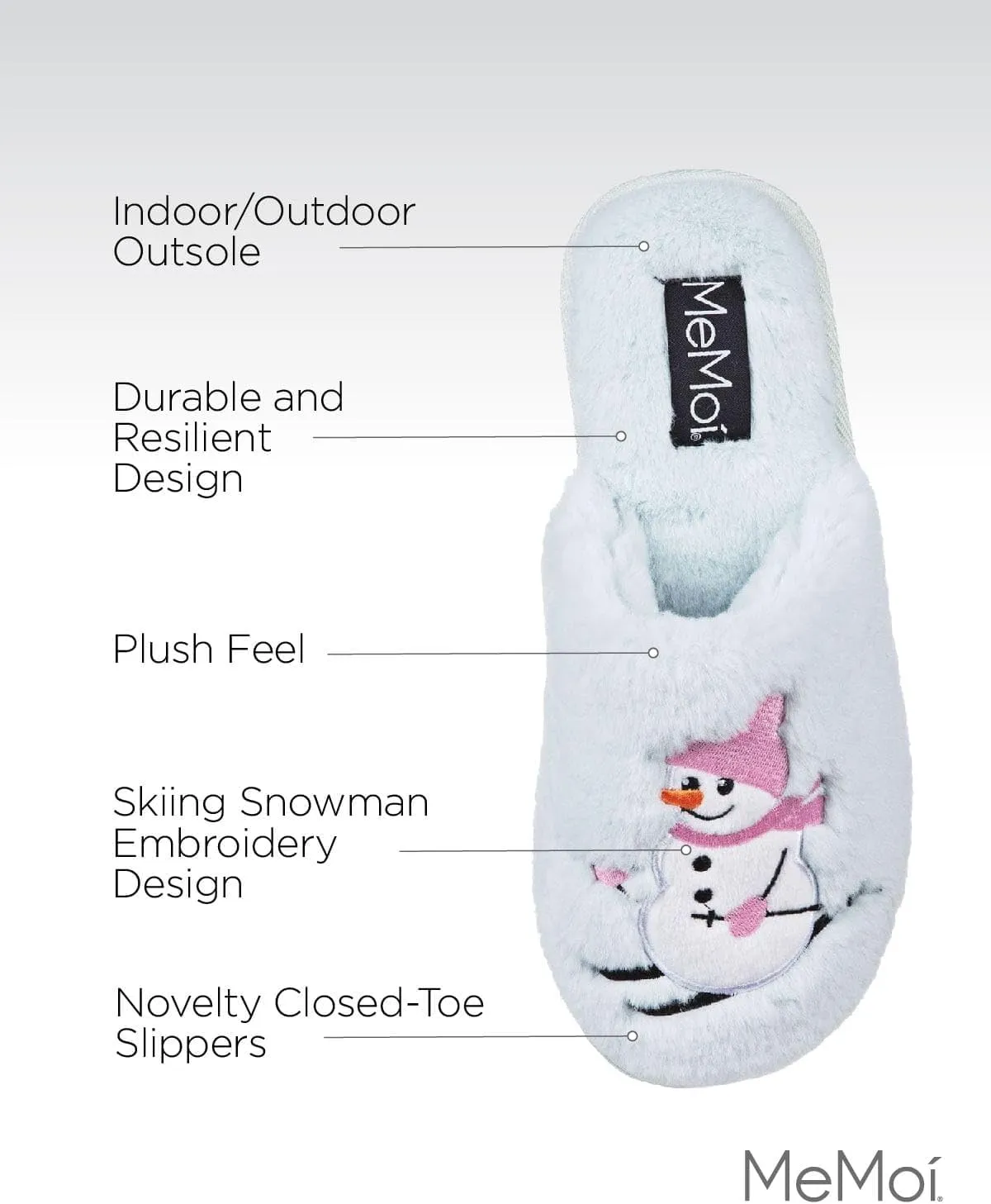 MeMoi Women's Snowman Ski-Sons Hard Bottom Plush Slippers