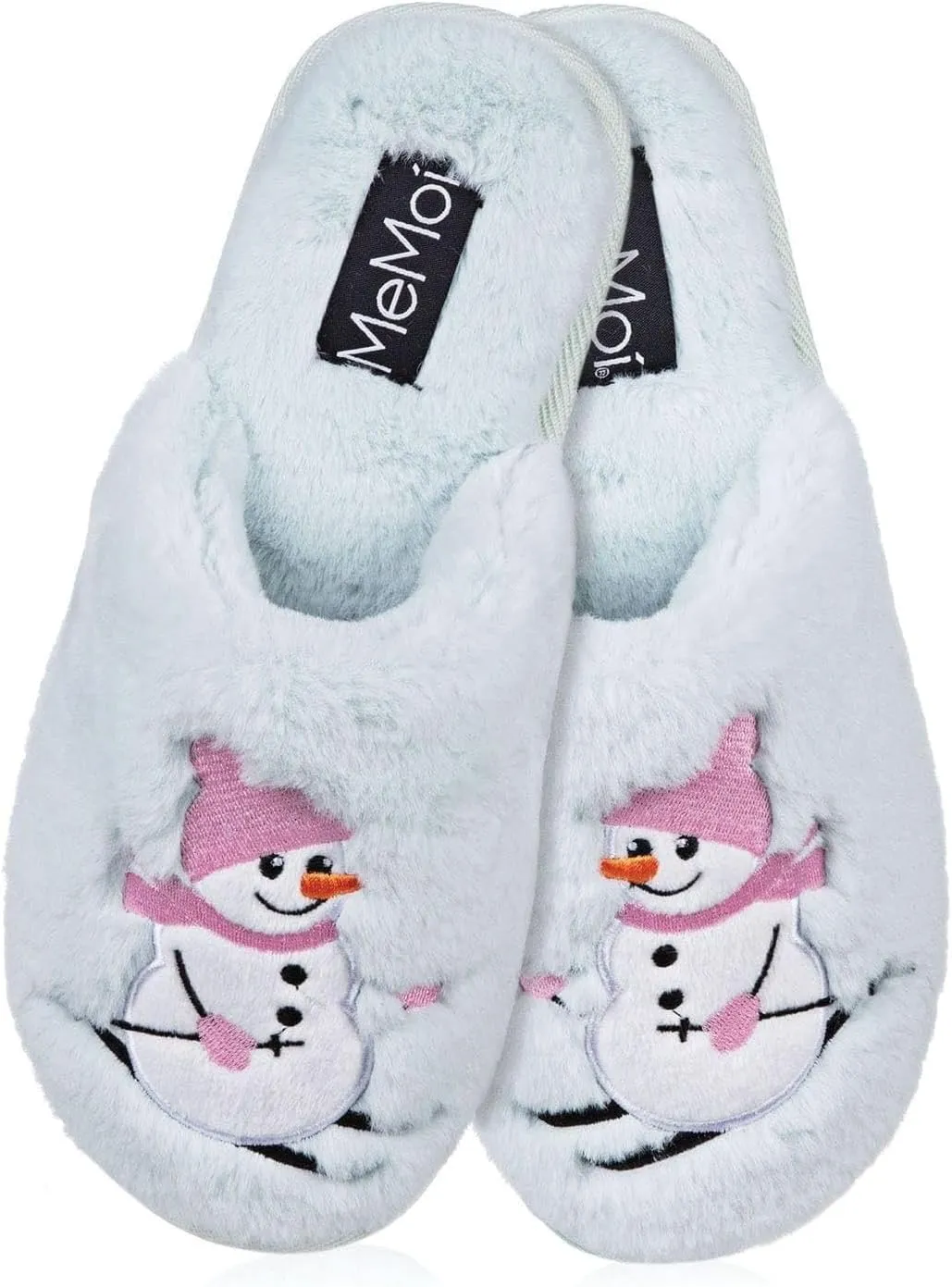 MeMoi Women's Snowman Ski-Sons Hard Bottom Plush Slippers