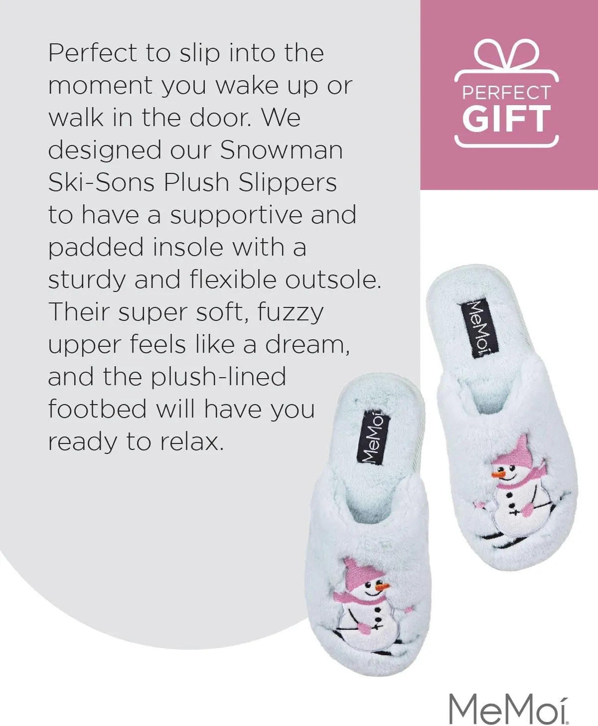 MeMoi Women's Snowman Ski-Sons Hard Bottom Plush Slippers