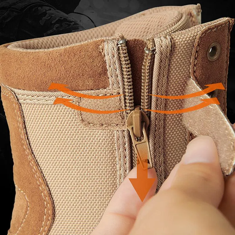 Men Outdoor High Top Slip Resistant Hiking Combat Boots