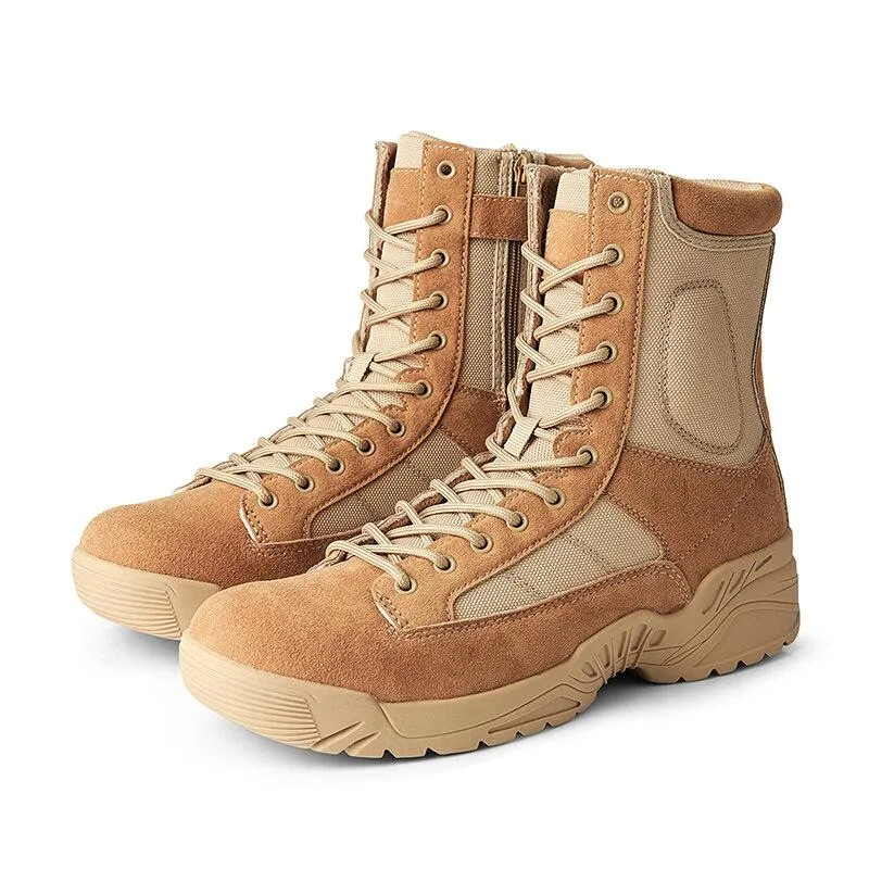 Men Outdoor High Top Slip Resistant Hiking Combat Boots
