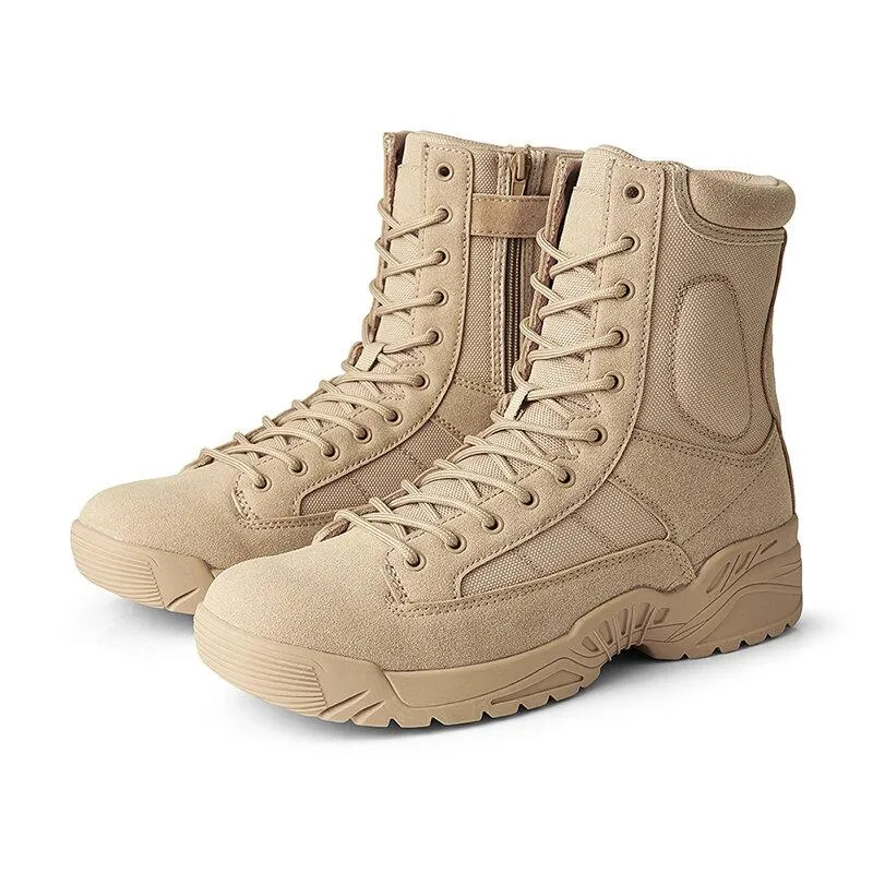 Men Outdoor High Top Slip Resistant Hiking Combat Boots