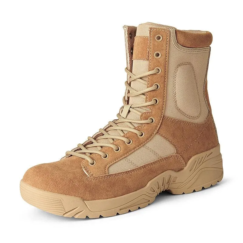 Men Outdoor High Top Slip Resistant Hiking Combat Boots