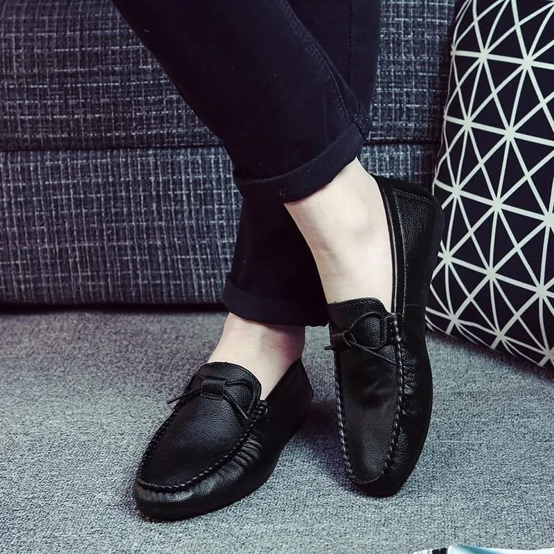 Men Party Loafers Vegan Leather Outdoor Round Toe Anti-Slip Slip Resistant Rubber Sole Shoe for Casual Wedding Party Prom Slip On