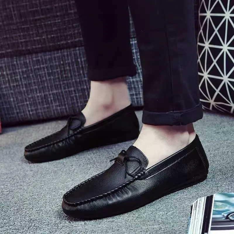 Men Party Loafers Vegan Leather Outdoor Round Toe Anti-Slip Slip Resistant Rubber Sole Shoe for Casual Wedding Party Prom Slip On