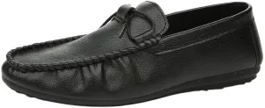 Men Party Loafers Vegan Leather Outdoor Round Toe Anti-Slip Slip Resistant Rubber Sole Shoe for Casual Wedding Party Prom Slip On