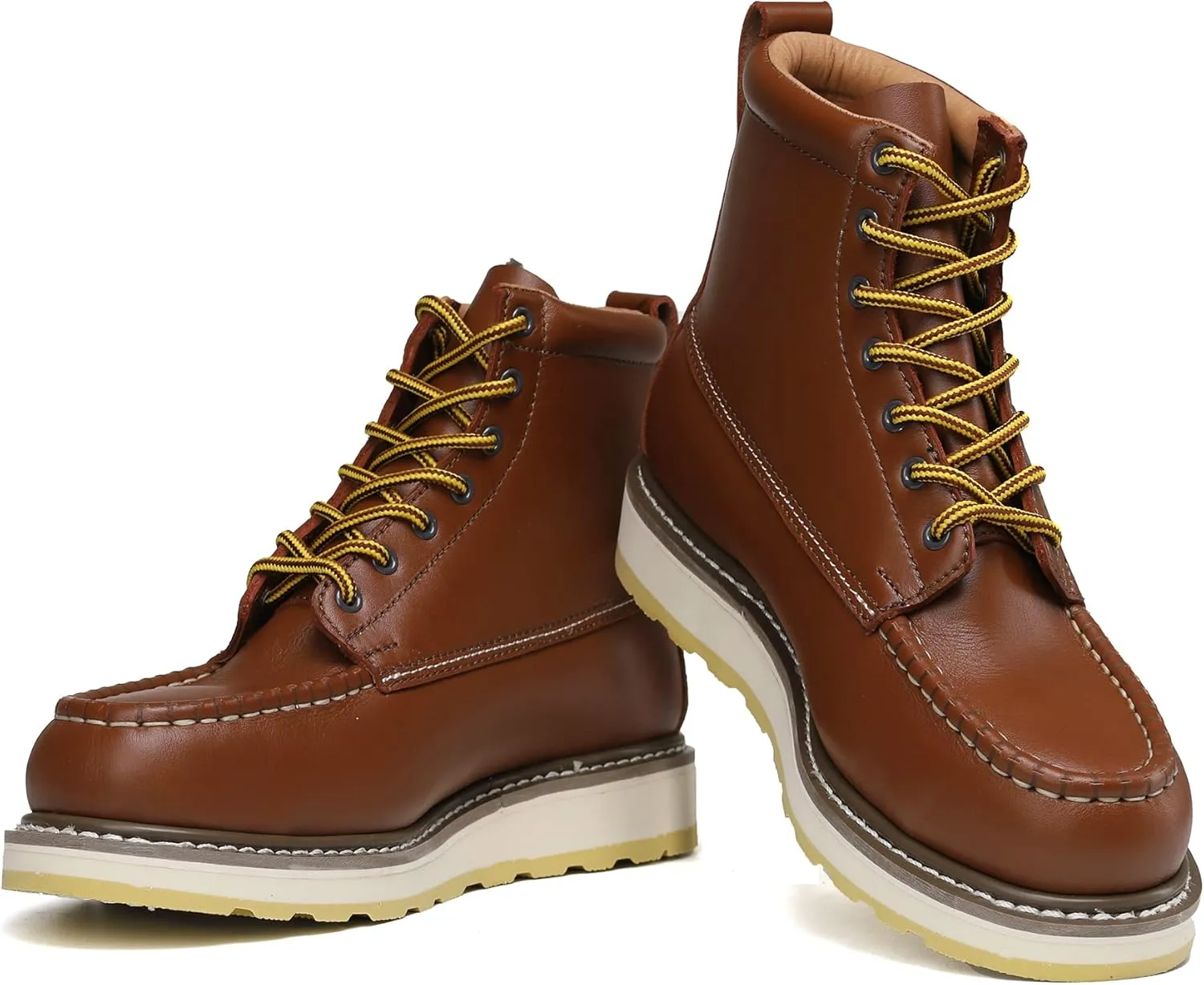 Mens 6" SureTrack Soft Toe Slip Resistant Moc Toe Mens Work Boots, 84994