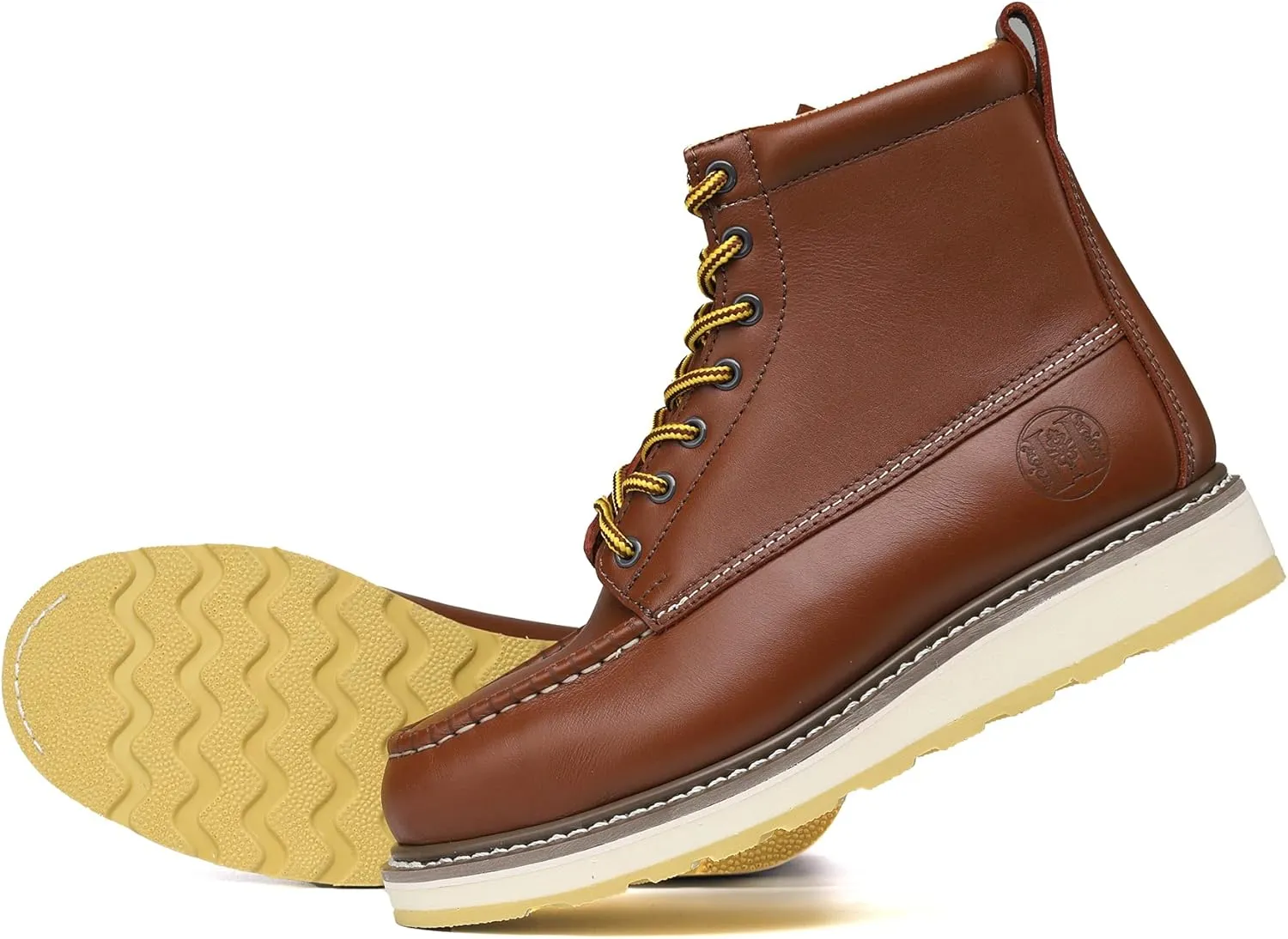 Mens 6" SureTrack Soft Toe Slip Resistant Moc Toe Mens Work Boots, 84994