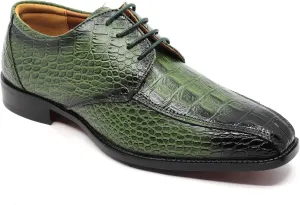 Men's Alligator Crocodile Print Oxford Fashion Lace Up Dress Shoe croco-03