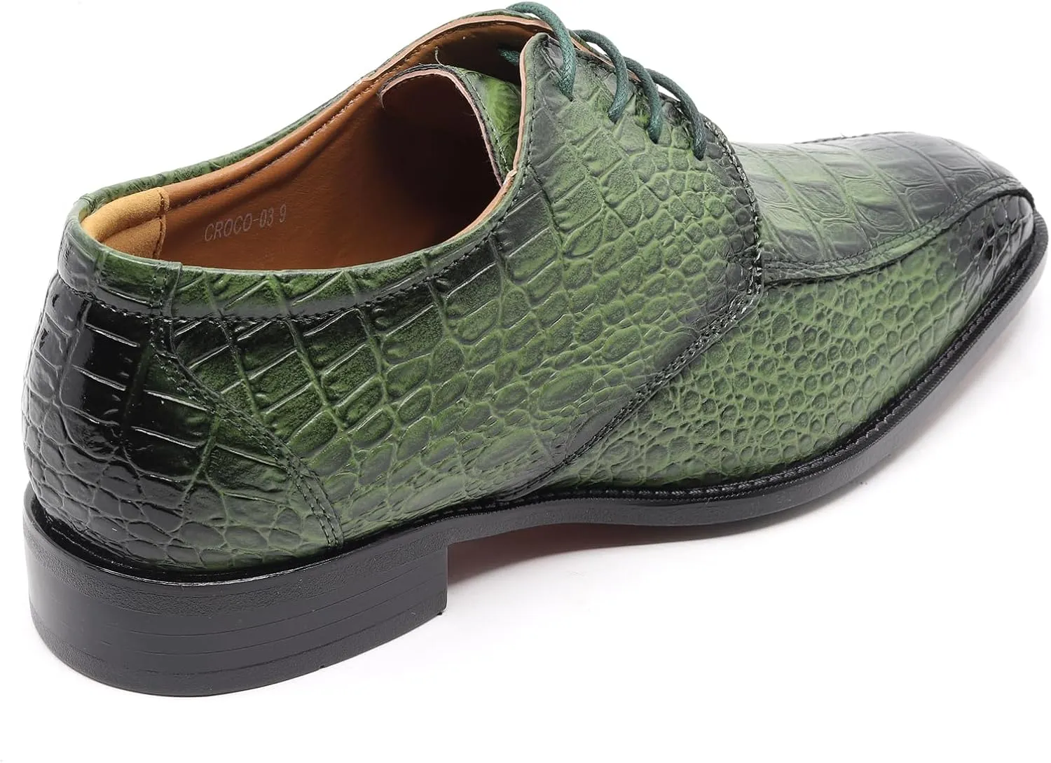 Men's Alligator Crocodile Print Oxford Fashion Lace Up Dress Shoe croco-03