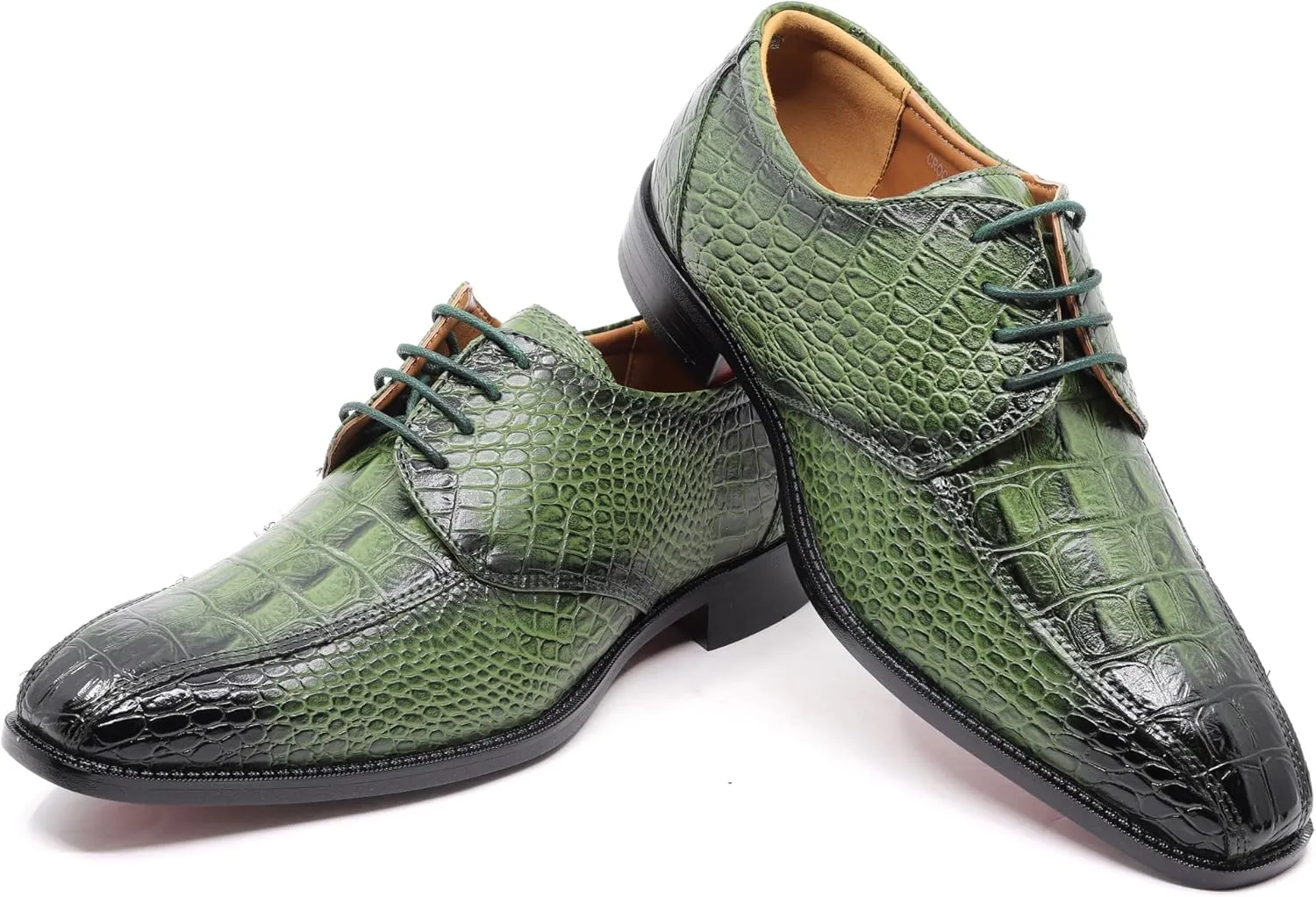 Men's Alligator Crocodile Print Oxford Fashion Lace Up Dress Shoe croco-03