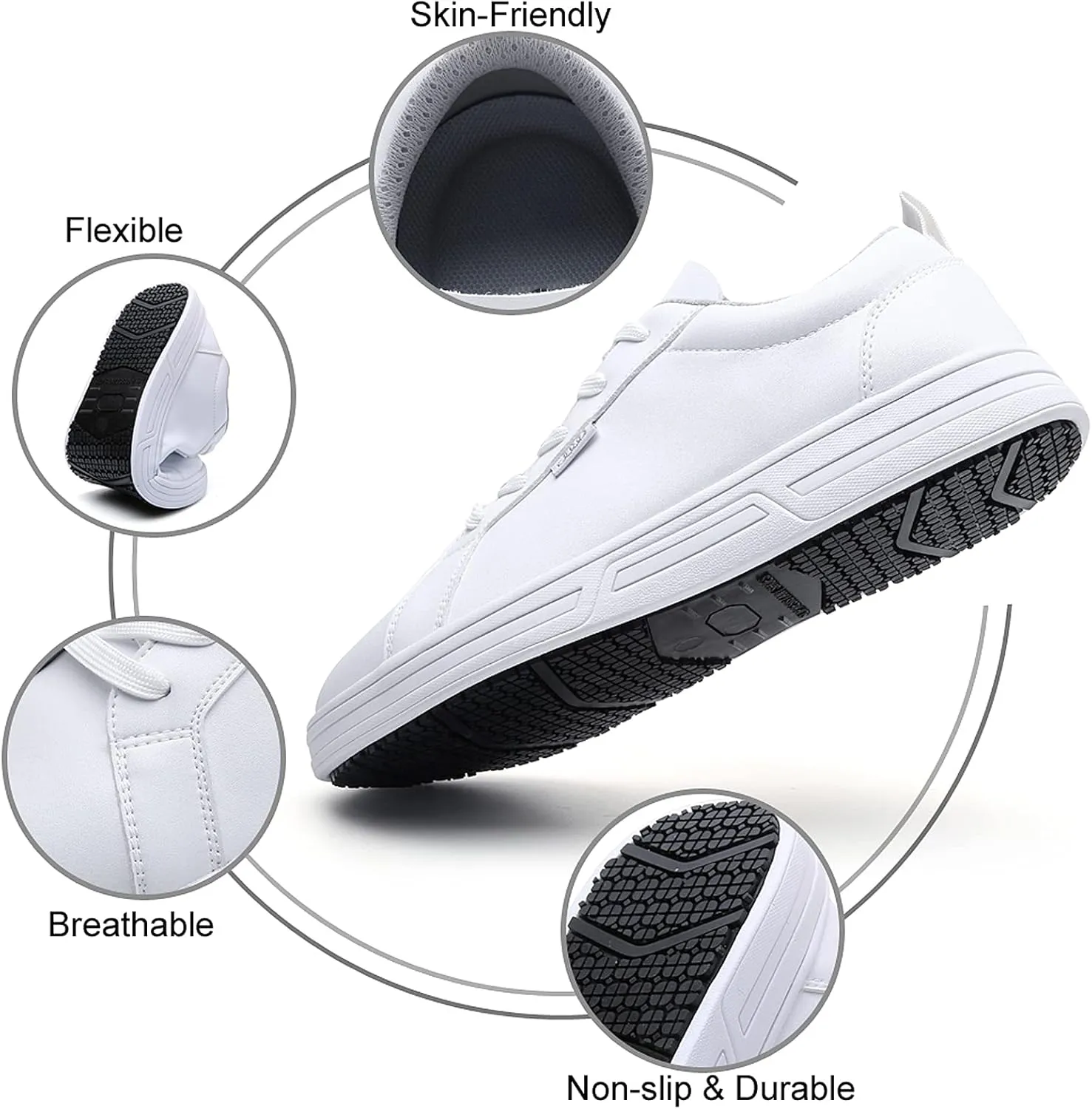 Men's and Women's Non Slip Work Shoes - Slip Resistant Food Service Chef Nursing Shoes