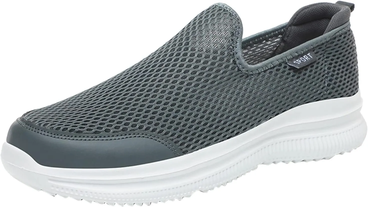 Men's Arch Support Shoes Mesh Shallow Mouth Slip On Loafers Lightweight Casual Shoes Wide Mens Sneaker Boot Size 8
