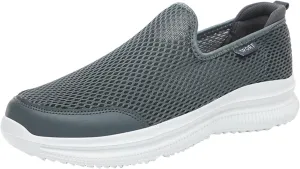Men's Arch Support Shoes Mesh Shallow Mouth Slip On Loafers Lightweight Casual Shoes Wide Mens Sneaker Boot Size 8
