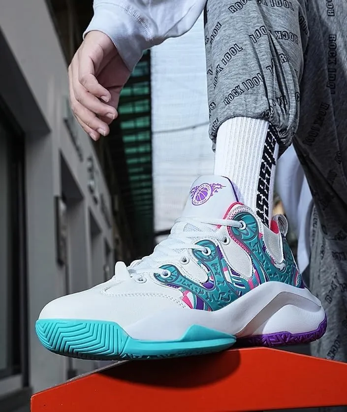Men's Basketball Shoes High Cut Wear-Resistant Rebound Shock-Absorbing Anti Slip Sports Training Casual Shoes