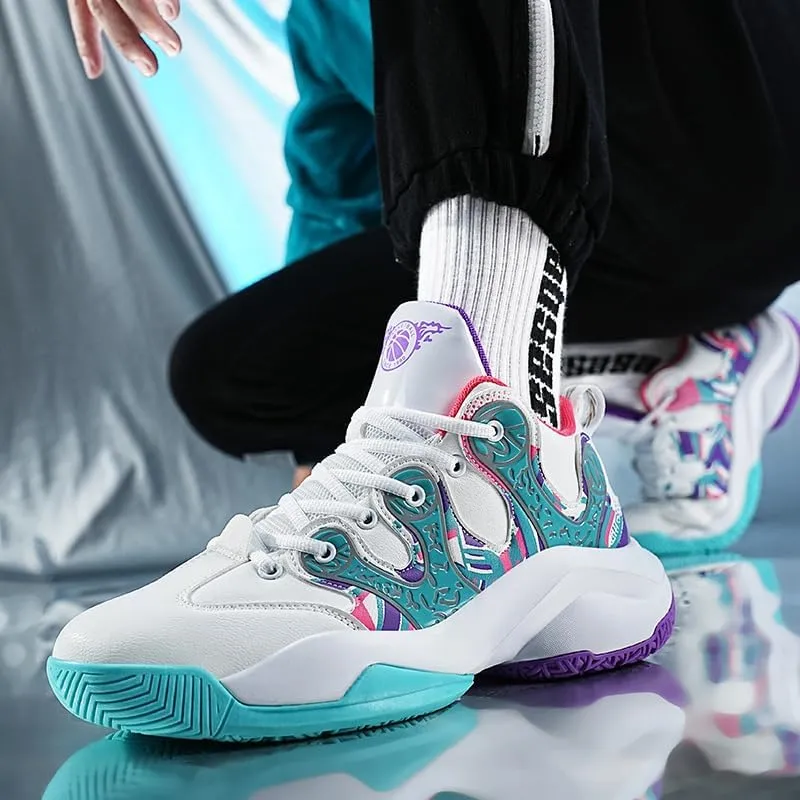 Men's Basketball Shoes High Cut Wear-Resistant Rebound Shock-Absorbing Anti Slip Sports Training Casual Shoes