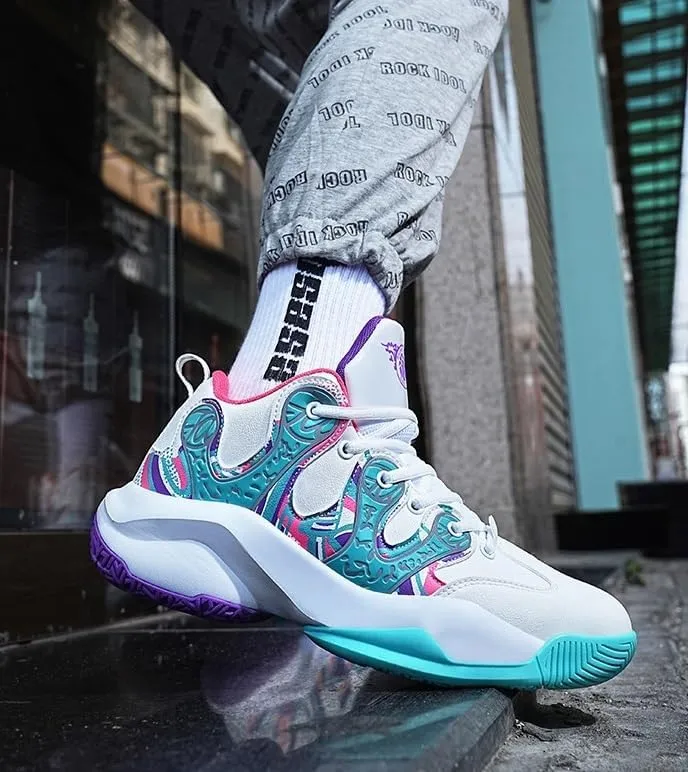 Men's Basketball Shoes High Cut Wear-Resistant Rebound Shock-Absorbing Anti Slip Sports Training Casual Shoes