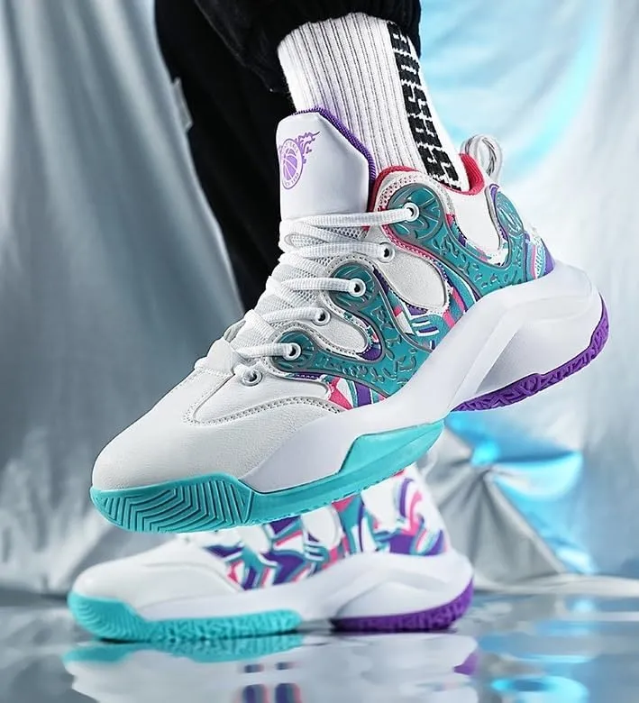 Men's Basketball Shoes High Cut Wear-Resistant Rebound Shock-Absorbing Anti Slip Sports Training Casual Shoes