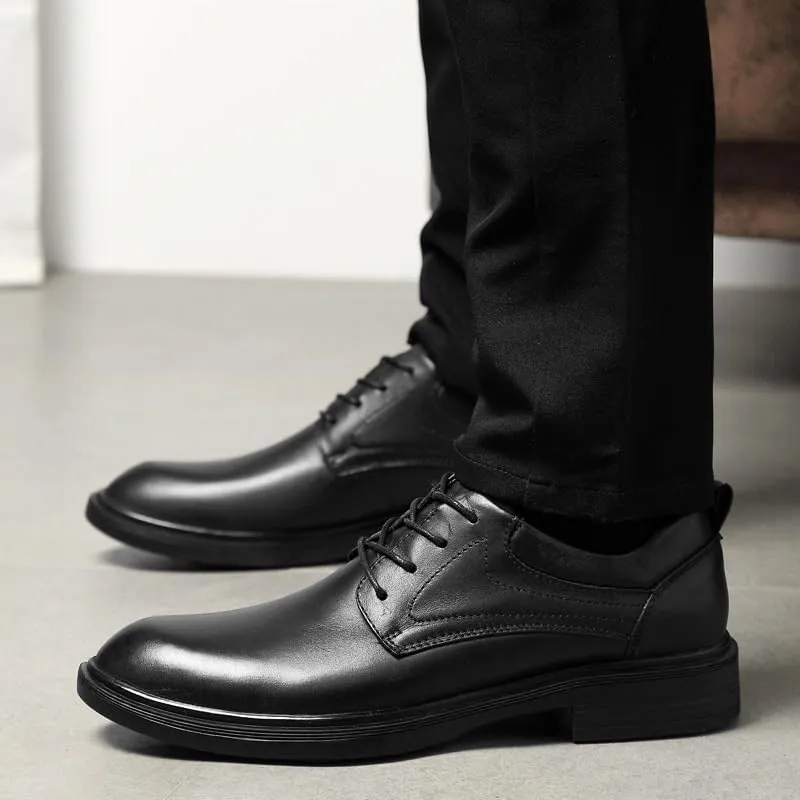Men's Black Classic Formal Oxford Shoes Mens Lace Up Tuxedo Shoes Pointed Toe Wedding Dress Shoes for Men