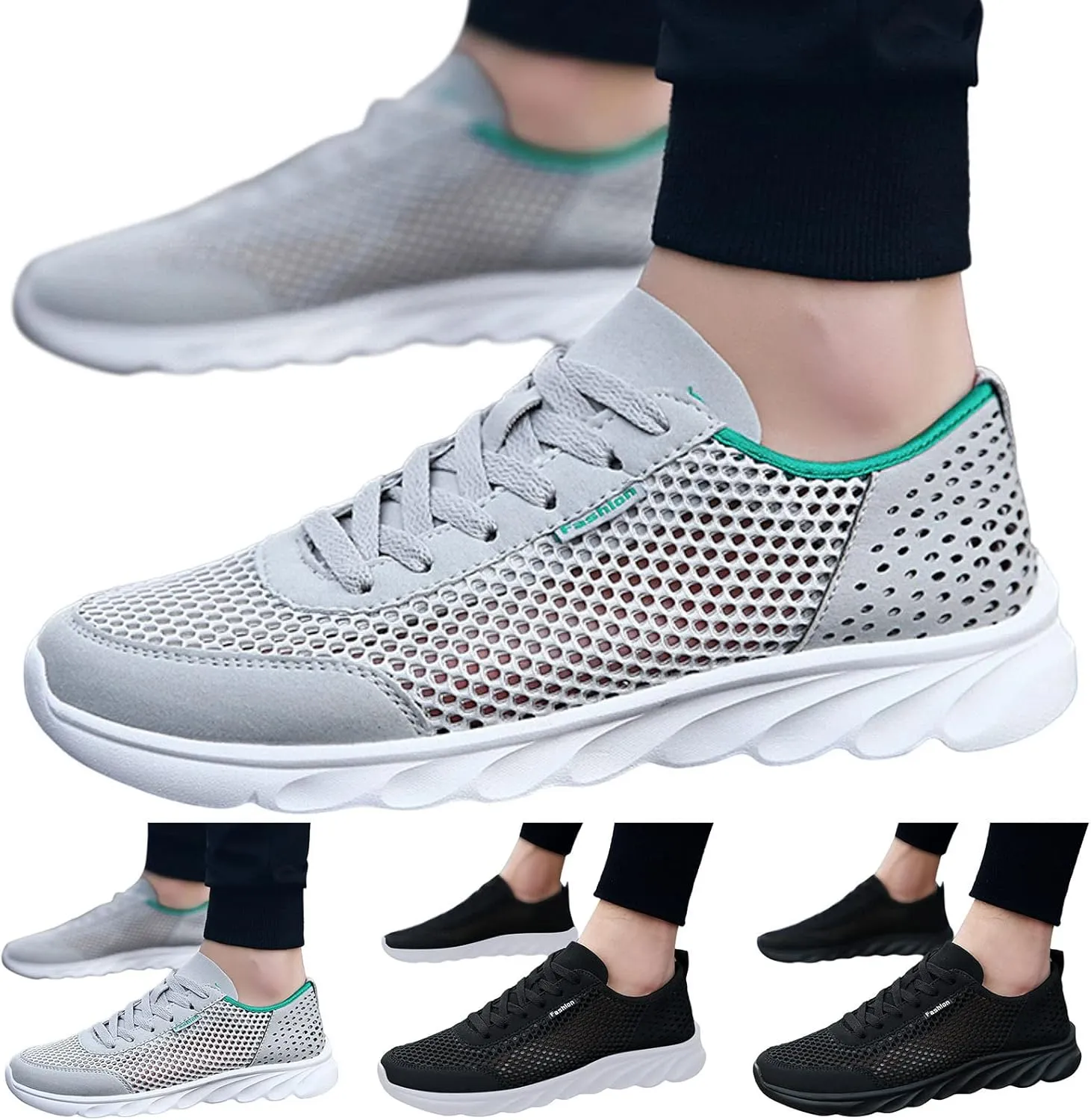 Men's Breathable Stretch Workout Shoes Breathable Mesh Comfortable Tennis Shoe Men's Breathable Barefoot Shoes