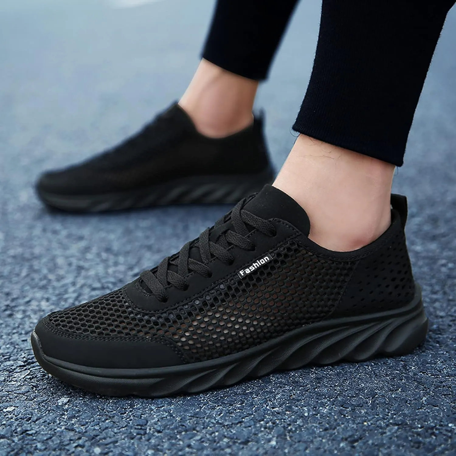 Men's Breathable Stretch Workout Shoes Breathable Mesh Comfortable Tennis Shoe Men's Breathable Barefoot Shoes