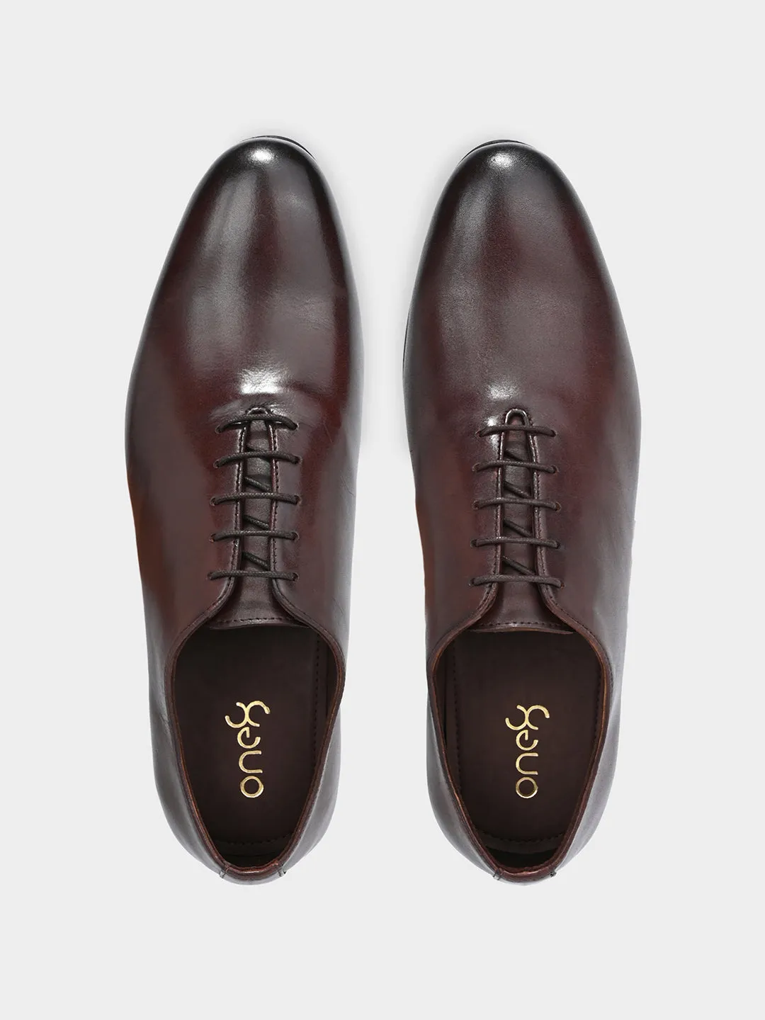 Men's Brown Leather Lace-Up Oxford Shoes