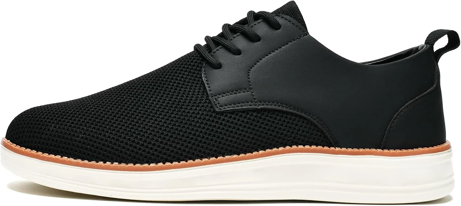 Men's Casual Dress Oxfords Shoes Breathable Knit Leisure Fashion Sneakers Lightweight Comfortable Walking Shoes