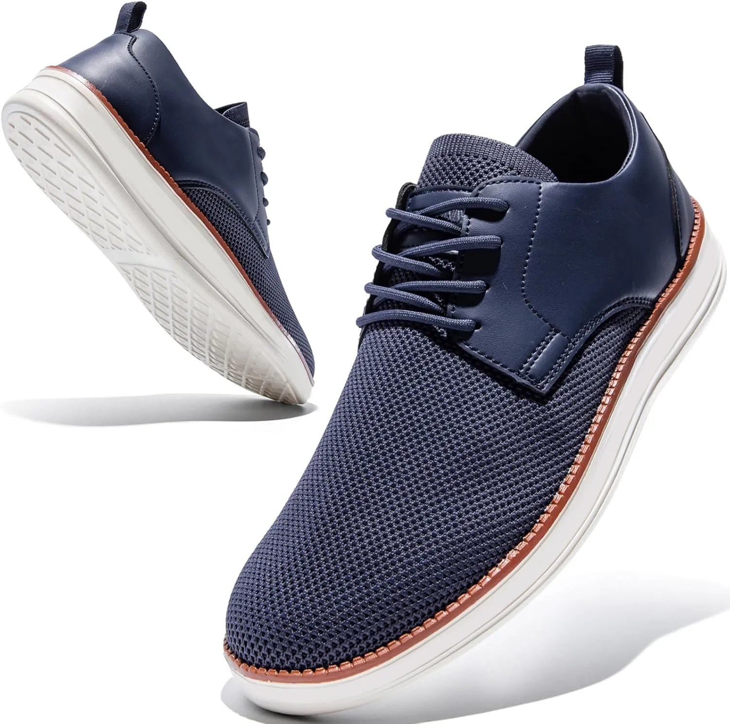 Men's Casual Dress Oxfords Shoes Breathable Knit Leisure Fashion Sneakers Lightweight Comfortable Walking Shoes