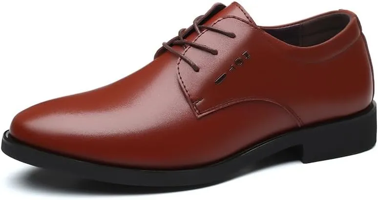 Men's Classic Dress Shoes Mens Comfortable Lace Up Oxfords Shoes Formal Non-Slip Softsole Walking Derby Shoes