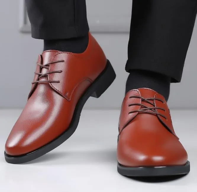 Men's Classic Dress Shoes Mens Comfortable Lace Up Oxfords Shoes Formal Non-Slip Softsole Walking Derby Shoes