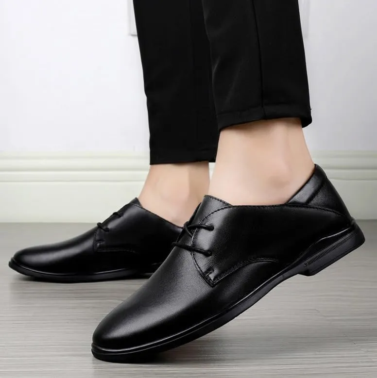 Men's Classic Lace-Up Oxfords Shoes Men Retro Comfortable Business Non-Slip Softsole Walking Dress Shoes