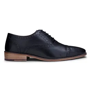 Men's Classic Oxford Black Leather Gatsby Brogue Shoes
